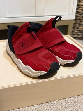 Jordan Kids Red and Black Slip-On Athletic Sneakers